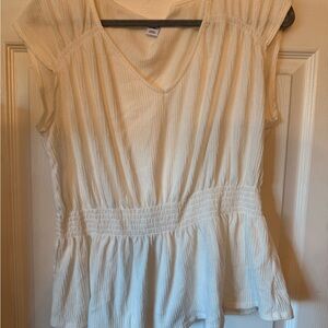Old Navy Cream Pleated Women's Blouse